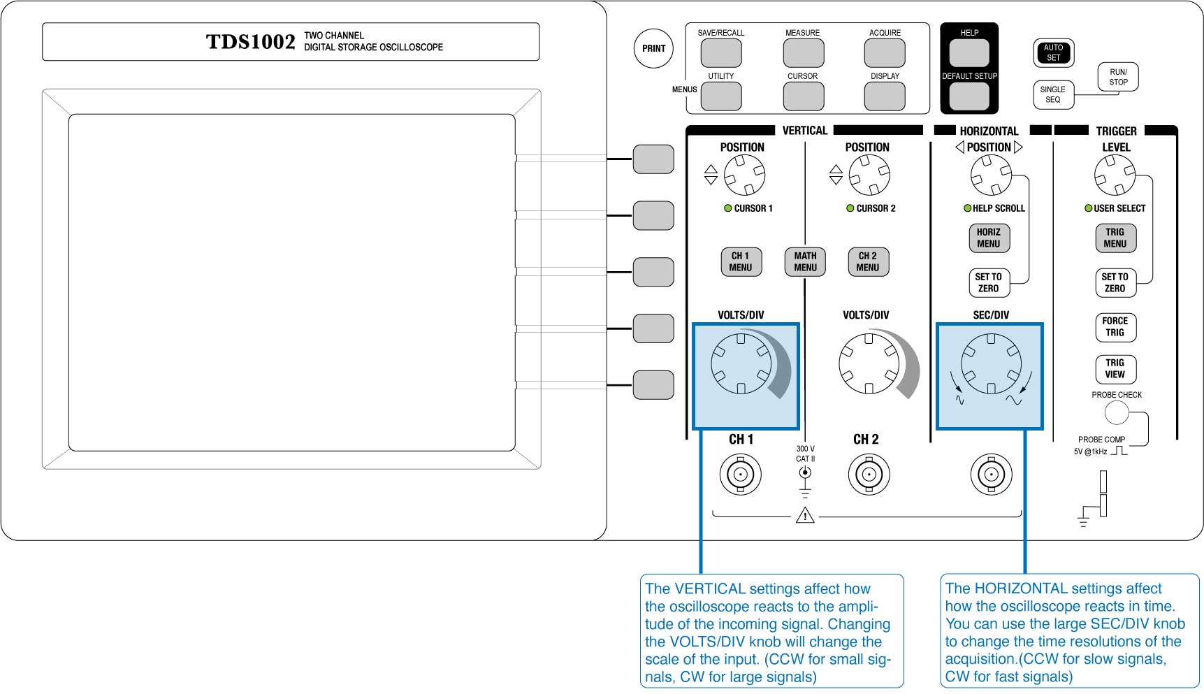 Vertical and Horizontal Knobs